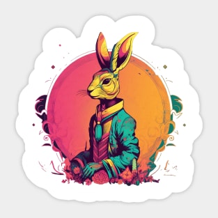 Anthropomorphic bunny, pop art Sticker